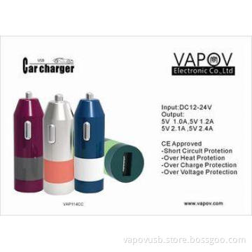 multi colors 2.4A single usbcar charger  for Samsung Galaxy